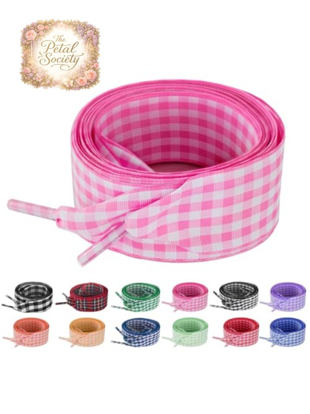 Silk Blend Plaid Ribbon Shoelaces 1 Inch Wide Gingham Laces for Sneakers